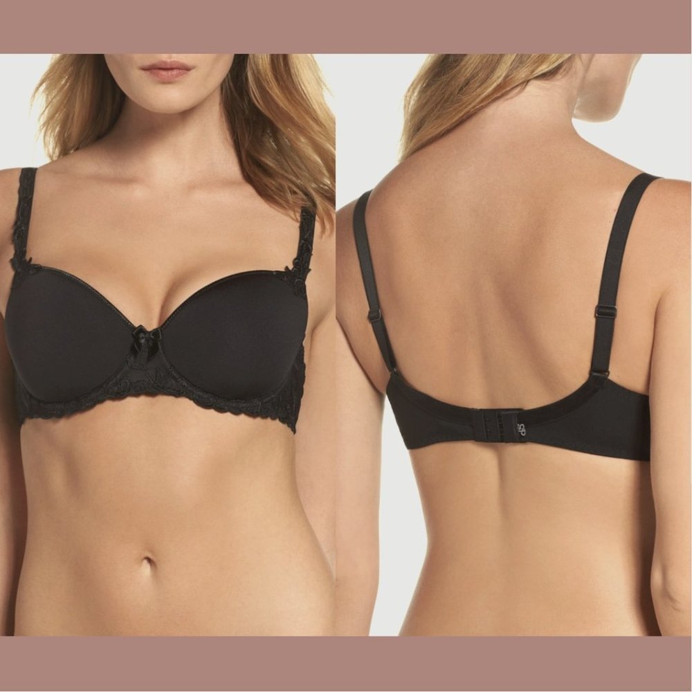 NWT $110 Simone Perele [ 36E ] Andora 3D‎ Molded Underwire Bra Black #6216